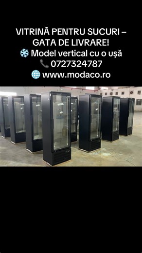 Vitrină frigorifică pentru sucuri – băuturile tale, mereu reci! 🥤❄️ Produs nou‼️ 📞 (0727) 324 787 Dimensiuni: 60 cm lungime, 52 cm lățime, 182 cm înălțime. condensator capete cupru. Temperaturi între: 0 și - - 10 grade Celsius. Ușa completă din sticlă, răcire cu ventilator, tava de colectare a apei: auto-evaporare, agent refrigerant R290, control gigital al temperaturii. Livrare contra cost oriunde în țară. Depozitul pentru vizionare și de unde pleacă livrarea este în Găești Dambivita. Vitrină