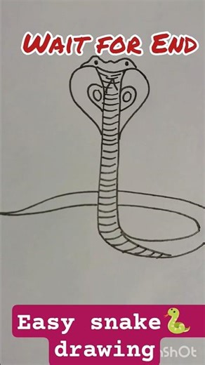 Easy Snake 🐍 Drawing with letter J| Snake Drawing | How to Draw a Cobra snake easy #shorts #art