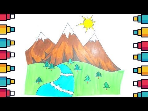 How to Draw a Mountain Landscape for Kids Easy