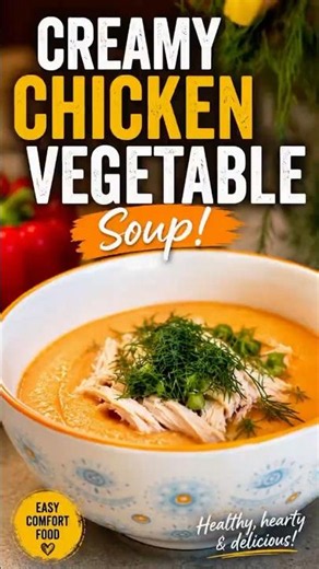 Creamy Chicken & Roasted Vegetable Soup | Easy Healthy Dinner Recipe