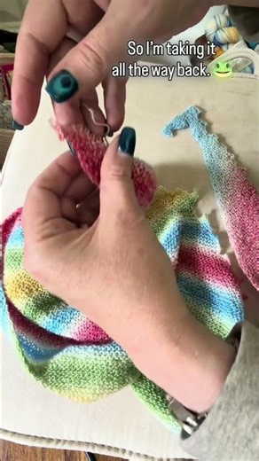 I’m Ripping Back My Finished Scarf 😬🧶 #yarnroomstudio #frogging #ripping #knitting #crochet