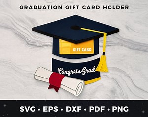 Graduation Cap Gift Card Holder, DIY Graduation Card, Grad Cap Svg, Graduation SVG, Graduation Cut File, Cricut Project, DIY Grad Card, Grad - Etsy