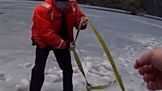Trooper uses surfboard to rescue teen after he fell through ice on Alaska lake