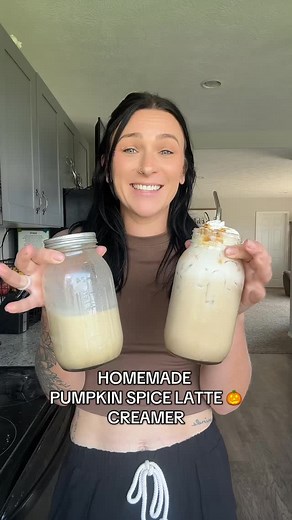 Erica | Anderson Acres on Instagram: "HOMEMADE PUMPKIN SPICE LATTE CREAMER 1/2c brown sugar 2/3c water 1/4 - 1/2c pumpkin puree 1/2c heavy cream 1/2c milk 2 tsp pumpkin pie spice (cinnamon, nutmeg, ginger, all spice, clove) In a small saucepan, combine brown sugar and water. Simmer until a sugar is dissolved. Whisk in the pumpkin puree. In a jar, add the remaining ingredients. Slowly incorporate the ingredients from the saucepan into the jar. Shake well before each use. Store in the refrigerator