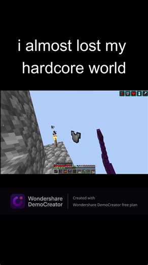 i almost lost my hardcore world. #minecraft #minecraftshorts #plsub