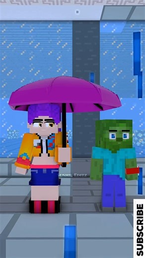 Zombie transforms into Herobrine to walk through rain dry🌧️⚡#minecraft #shorts #minecraftanimation