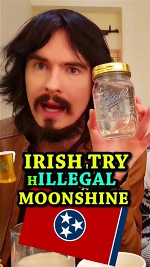 Irish People Try H'ILLEGAL' Tennessee Moonshine ((184% Proof)) ‪@LeatherJacketGuy‬ #shorts