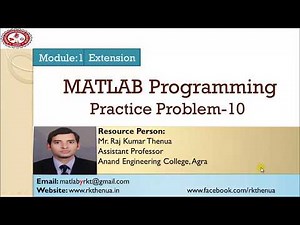 Lecture-64: MATLAB Programming Practice Problem 10