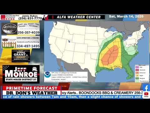 Weather Forecast For East Alabama and West Georgia