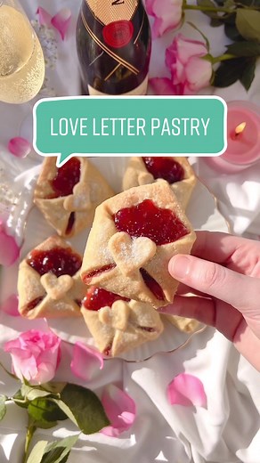 Love Latter Pastries! 💌🍓 Super easy to make & delicious! Perfect for Valentine’s Day! Recipe: CLICK THE LINK IN MY BIO or visit thelittleblogofvegan.com 💌 #valentines #valentinesday #valentinesbaking #easyrecipes #pastry #baking #pastries #vegan