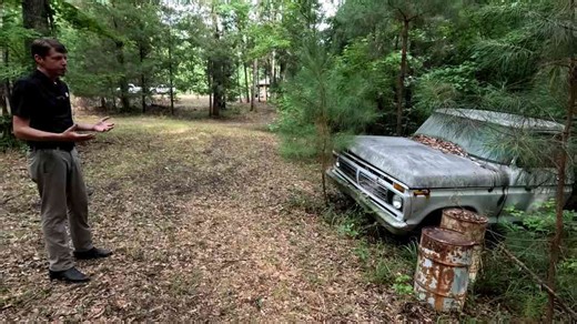 A 1957 Ford Ranchero left parked for decades