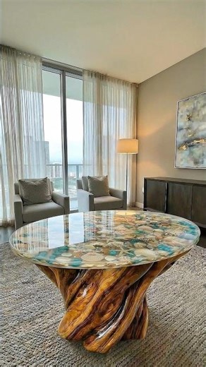 This Resin Table Looks Like a Tiny Ocean! 🌊