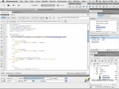 Dreamweaver CS5 - Buttons & Actions