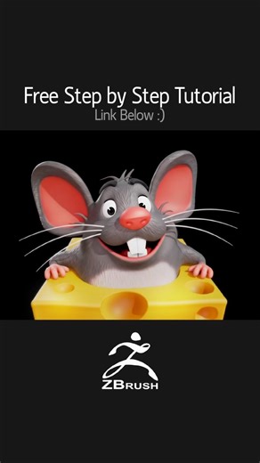 3D Modeling Tutorial in zBrush. Learn to sculpt fun characters!! 🧀🐭
