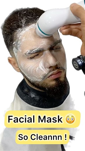 Facial Cleansing with a Face Mask / it’s fantastic ! 😳 #shorts #haircut #hairstyle #barber