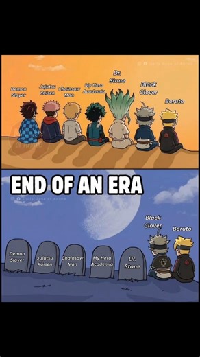 Demon Slayer (Tanjiro Kamado) Jujutsu Kaisen (Yuji Itadori) Chainsaw Man (Denji) END OF ERA #anime