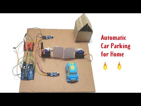 Automatic Car parking For home using IR Sensor and Servo motor | Arduino project