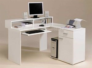 [Hot Item] Amazing White Computer Desks in L Shape Design Ideas (HF-D001)