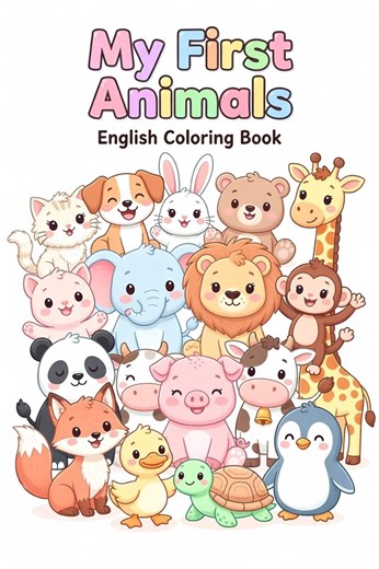 My First Animals – English Coloring Book for Kids