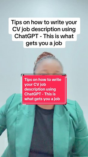 CV Job Description: Write a Standout CV using ChatGPT
