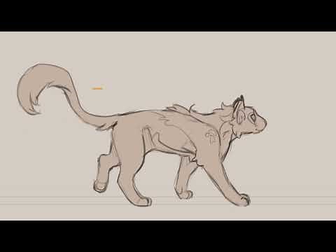Walk cycle animation | Warrior Cat OC