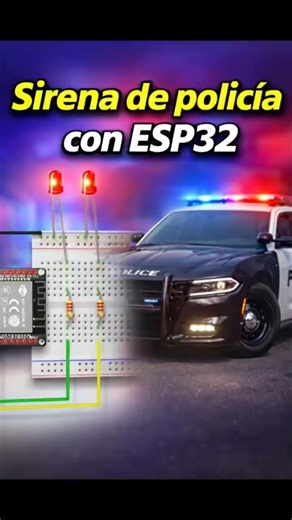 Un simulador de sirena de policías, proyecto fácil de hacer #esp32 #arduino #videoviral