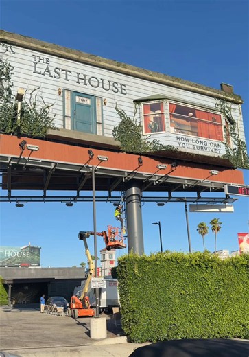The Last House billboard on Sunset Boulevard — climb and review