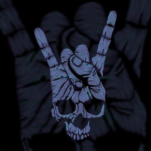 Heavy Metal Skull Hand Embroidery Design | Rock Sign Art (digital Download) - Etsy