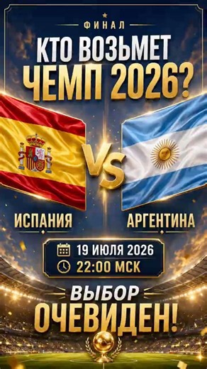 Spain vs. Argentina 🏆 The final everyone has been waiting for! #worldcup2026 #footballworldcup