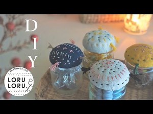 【空き瓶再利用】簡単すぎる作り方でジャム瓶リメイク♪刺繍でオリジナル生地｜How to remake an empty bottle.