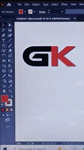Simple GK Logo Design In Adobe Illustrator || #shorts #shortviral #logodesgin #simple