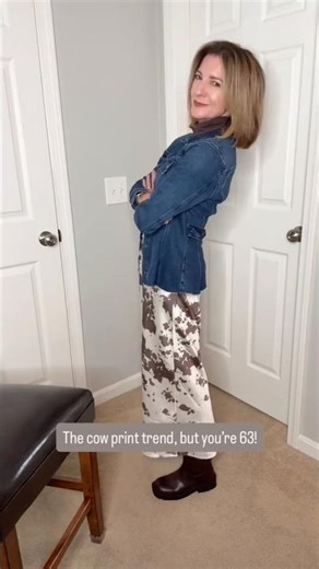 The cow print trend — but you’re 63!