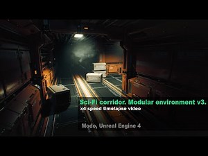 Sci-Fi Corridor. Modular environment v3. Modo, Unreal Engine 4.
