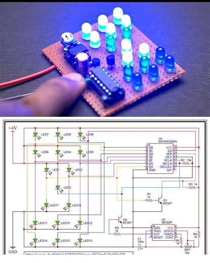 LED hourglass circuit | Electric 2.0
