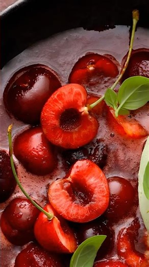Cherry Gaspacho with Basil Ice Cream ⭐ #Cherry #Gaspacho #icecream
