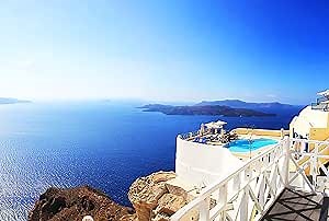 3D Removable Vinyl Wall Mural Stickers by Mi Alma Vinyl Stickers Wall Art Wide Variety Tropical Beaches Easy to Apply Peel & Stick Durable Wallpaper (29x40 Inch, Greece N176)