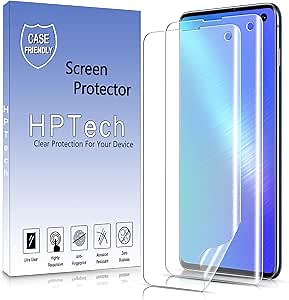 HPTech 2-Pack Screen Protector For Samsung Galaxy S10 Full Coverage PET Film, HD Clear, Bubble Free, Case Friendly