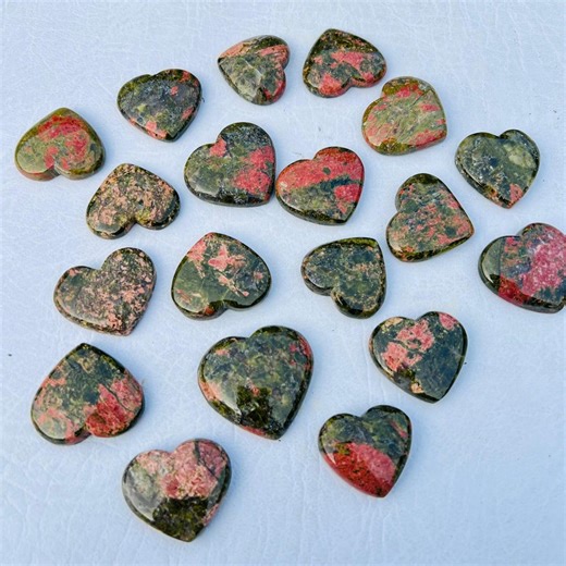 Natural Unakite Jasper Heart Gemstone • Green Pink Crystal Heart for Jewelry Making, Healing Energy, Craft Projects & Gift Collection - Etsy