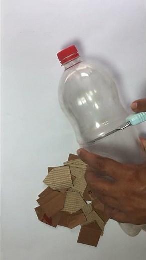 Create a Beautiful Vase from a Plastic Bottle | Easy Cardboard Design in Simple Steps #diy #craft