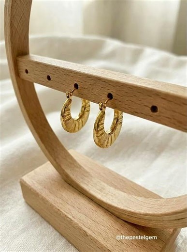 Golden Sunbeam Hoops🫶 #jewelry #18kgoldplated #shorts #youtubeshorts #trending #fashion #viral