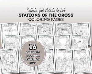 Stations of the Cross Coloring Pages for Kids | Catholic Lent Activity | Printable Religious Coloring Sheets - Etsy UK