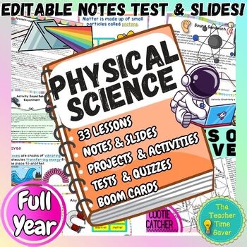 Physical Science Unit and Task Cards Bundle - Matter Energy Force Waves