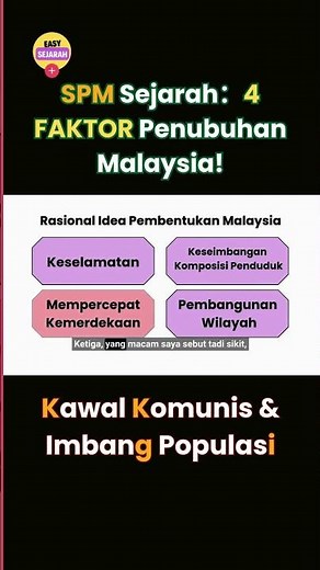SPM Sejarah：4 FAKTOR Penubuhan Malaysia! #spmsejarah