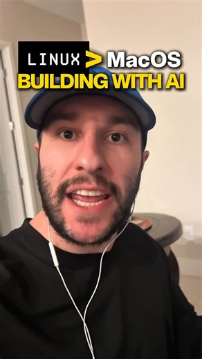 Sina on Instagram: "Linux > MacOS when it comes to BUILDING WITH AI Mfers WHO ARE BUILDING AI COMPANIES… SHOULD 100% RUN A COMPUTER WITH LINUX on it Linux is the operating system for AI MacOS is the operating system for humans All AI infrastructure is developed on Linux All robotic consciousness in the future will be developed on Linux uhhhh… AI founders… LEARN LINUX🚨 #ai #tech #coding #vibecoding #linux"