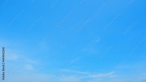 Blue sky time-lapse video footage captures the ever-changing patterns of clouds and sky over time. create a serene and peaceful atmosphere. Nature background video. Nature concept. Timelapse. 4K