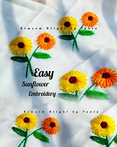Sunflower embroidery on handkerchief 🪡🌻 #handkerchief #handmadewithlove #sunflower #embroidery #flowers #reelsvideoシ #reelsfbシ #reelsviralシfb #fbyシvideo #reelstrending #viralreelschallenge #trendingreels #viralreelsfb #trendingnow #trend #viralvideoシ #viralreelsfacebook #everyone #rumal | Blossom Blight by Tania