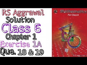 Rs Aggrawal solution class 6 Chapter 1 Exercise 1A | MD Sir