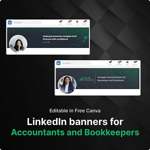 Linkedin Banners for Accountants and Bookkeepers. Linkedin Cover Images. Editable in Canva - Etsy