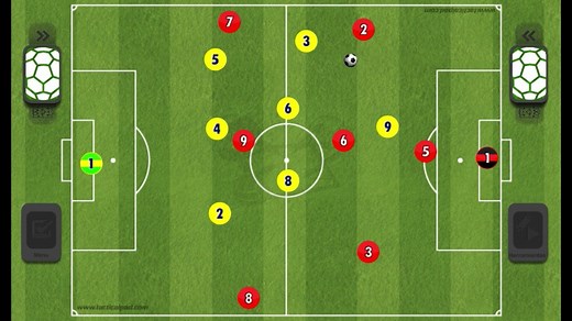 8人制足球阵型241的防守战术训练讲解