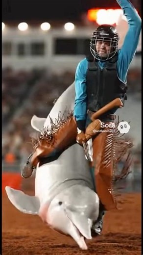 River dolphin rodeo! 🐬🤠#rodeo #sora2 #67 #8seconds #sixseven